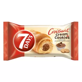   Croissant 7DAYS Cream&Cookies mogyorókrém ízű krémmel töltött keksz darabokkal 60 g