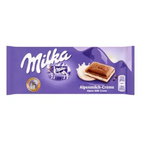 Csokoládé MILKA Alpesi töltött tejcsokoládés 100 g