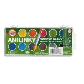   Vízfesték KOH-I-NOOR brillant aquarell 22,5 mm kerek 12 darabos