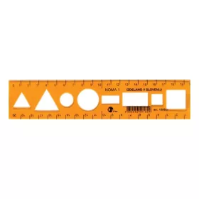Sablon vonalzó OPTIMA narancssárga 20cm