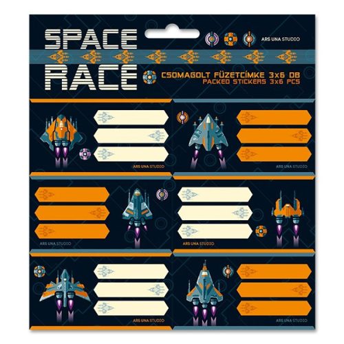 Füzetcímke ARS UNA 18 db/csomag Space Race