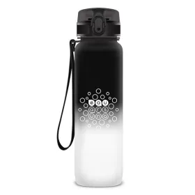  Kulacs ARS UNA műanyag matt BPA-mentes motivációs ombre 1 liter Black & White
