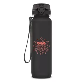   Kulacs ARS UNA műanyag matt BPA-mentes motivációs 1 liter Dark grey