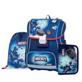   Iskolatáska szett OXY Premium 3 részes Hockey tolltartóval és tornazsákkal