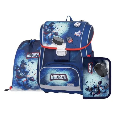 Iskolatáska szett OXY Premium 3 részes Hockey tolltartóval és tornazsákkal