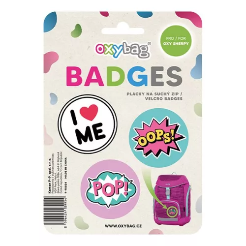 Iskolatáska szett OXY SHERPY 4 részes Pink tolltartóval, tornazsákkal és cserélhető matricával