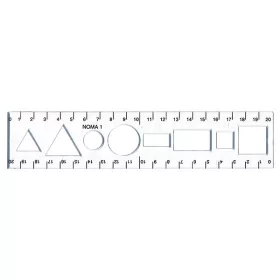 Sablon vonalzó OPTIMA átlátszó 20cm