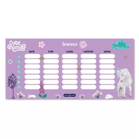 Órarend ARS UNA egylapos kétoldalas Cute Animals-Unicorn