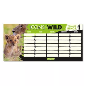   Órarend ARS UNA egylapos kétoldalas Icons of the Wild-Lions