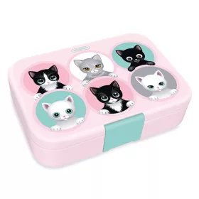   Uzsonnás doboz ARS UNA Think Pink osztott műanyag 216x153x52 mm