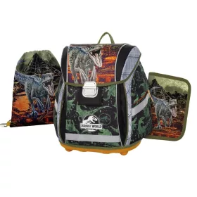   Iskolatáska szett OXY Premium Light 3 részes Jurassic World tolltartóval és tornazsákkal
