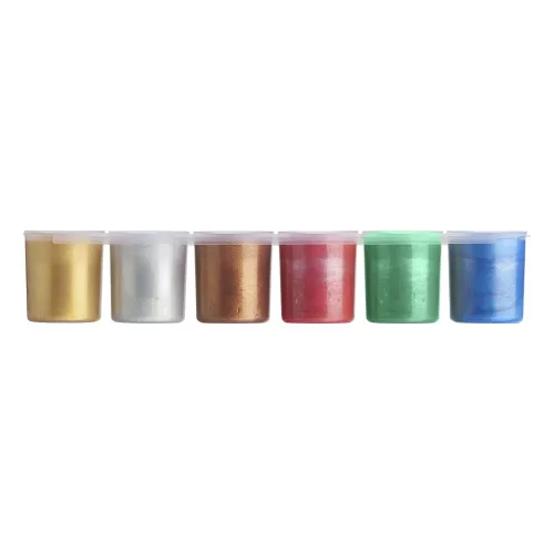Tempera ICO Süni tégelyes 6 darabos 25 ml metál színek