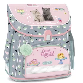   Iskolatáska ARS UNA kompakt easy ergonómikus mágneszáras Cute Animals-Tea Party