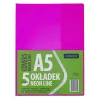 Füzetborító ASTRA PAP A/5 bújtatós pvc neon élénk színek 5 db/csomag