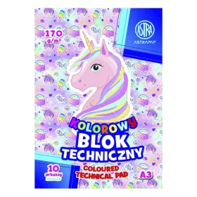   Rajzlap ASTRA PAP 170 g A/3 10 íves színes szélű Pixel és Unicorn