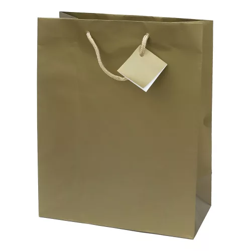 Dísztasak CREATIVE Special Simple M 18x23x10 cm egyszínű arany zsinórfüles