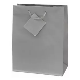   Dísztasak CREATIVE Special Simple M 18x23x10 cm egyszínű ezüst zsinórfüles