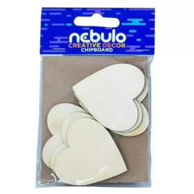 Karton dekoráció NEBULO szívek 6 darabos