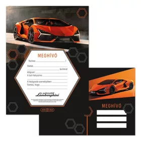   Partimeghívó ARS UNA 10 ív+10 db boríték Lamborghini narancssárga