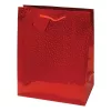 Dísztasak CREATIVE Special Hologram L 26x32x12 cm egyszínű piros sodort füles
