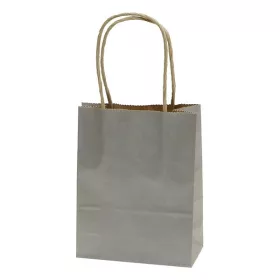   Dísztasak CREATIVE Classic Simple S 12x15x5,5 cm kraft egyszínű ezüst sodort füles