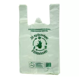   Ingvállas táska lebomló PLA 30x50x23cm vastag Jó egészséget Földünknek felirattal 100 darabos