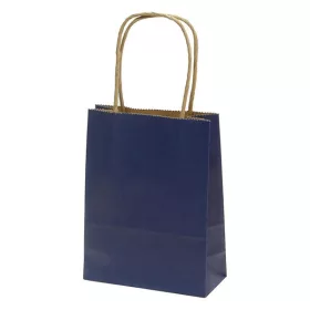   Dísztasak CREATIVE Classic Simple S 12x15x5,5 cm kraft egyszínű sötétkék sodort füles