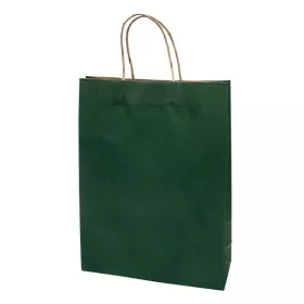   Dísztasak CREATIVE Classic Simple XL 31x42x11 cm kraft egyszínű sötétzöld sodort füles