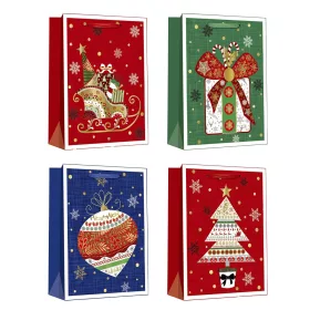   Dísztasak CREATIVE Delucm x e Plus cm x L 30cm x 42cm x 12 cm ünnepi mintás matt fóliás szalagfüles