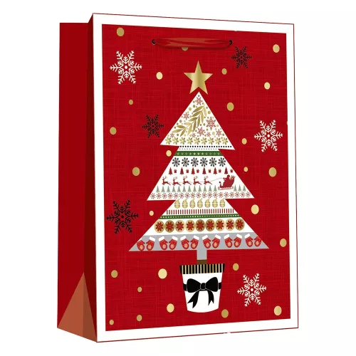 Dísztasak CREATIVE Delucm x e Plus cm x L 30cm x 42cm x 12 cm ünnepi mintás matt fóliás szalagfüles