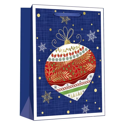 Dísztasak CREATIVE Delucm x e Plus cm x L 30cm x 42cm x 12 cm ünnepi mintás matt fóliás szalagfüles