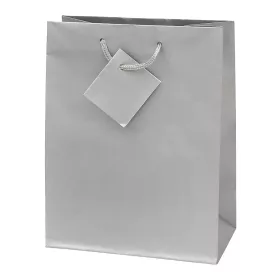   Dísztasak CREATIVE Special Simple S 11cm x 13cm x 6 cm egyszínű ezüst zsinórfüles