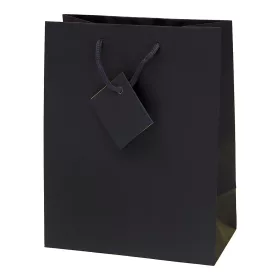   Dísztasak CREATIVE Special Simple M 18cm x 23cm x 10 cm egyszínű fekete zsinórfüles