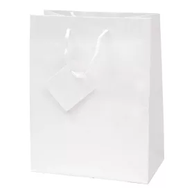   Dísztasak CREATIVE Special Simple M 18cm x 23cm x 10 cm egyszínű fehér zsinórfüles