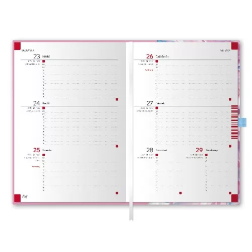 Hallgatói zsebkönyv TOPTIMER Prof papírborító A/5 heti 150x210 mm Pink 2025-2026