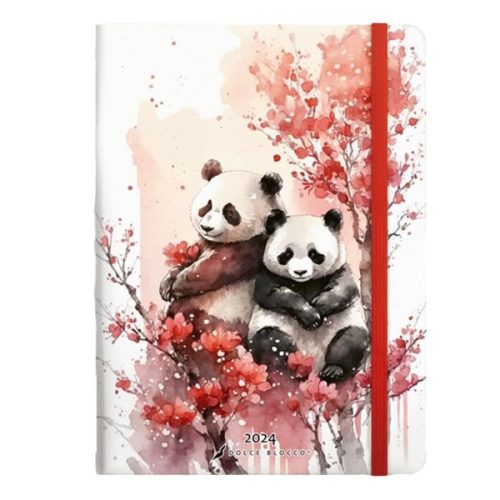 Notesz Dolce Blocco Secret Journal Panda A/5 176 oldalas ponthálós keménytáblás gumis