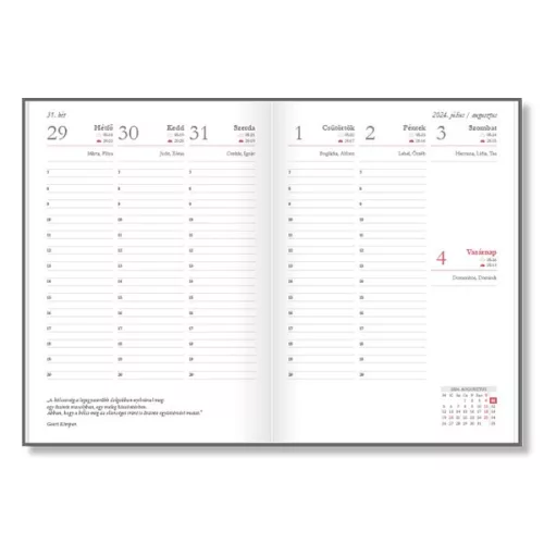 Tanári zsebkönyv PD CALENDAR papírborító A/5 Letters 2026-2027