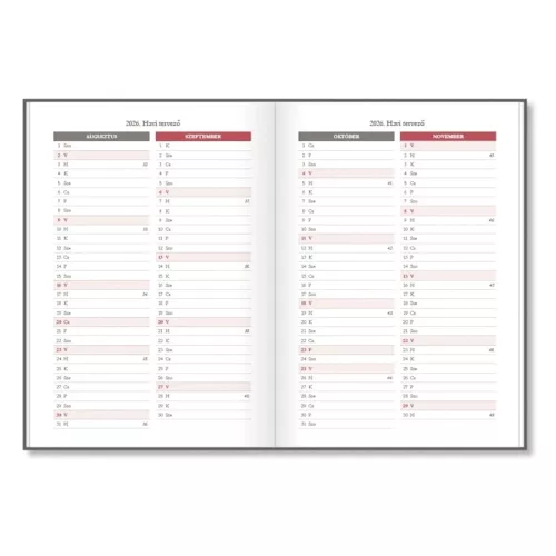 Tanári zsebkönyv PD CALENDAR papírborító A/5 Letters 2026-2027