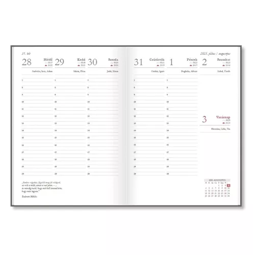 Tanári zsebkönyv PD CALENDAR papírborító A/5 Letters 2026-2027