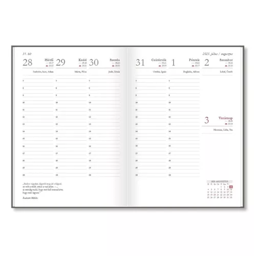 Tanári zsebkönyv PD CALENDAR papírborító A/5 Lilly 2026-2027