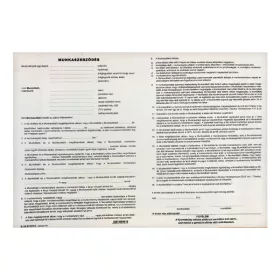 Nyomtatvány munkaszerződés A/3 3 lapos ÚJ