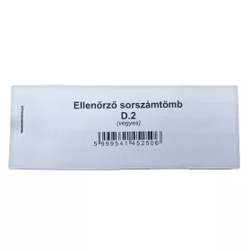   Nyomtatvány ellenőrző sorszámtömb D2 100 lapos 118x40 mm 2 szelvényes vegyes 30 tömb/csomag