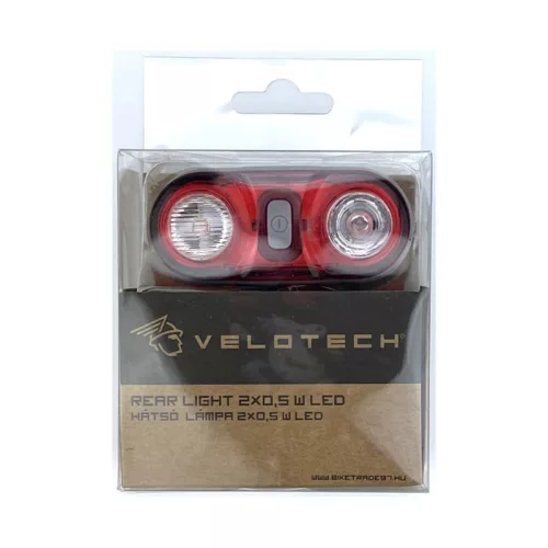 Lámpa hátsó Velotech villogó 2x0,5W