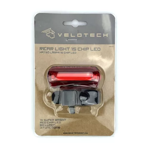 Lámpa hátsó Velotech villogó 15chip