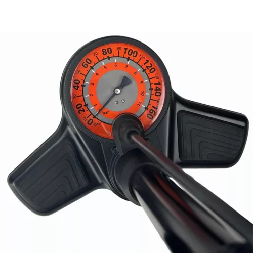 Kerékpárpumpa Velotech műhelyi nyomásmérős