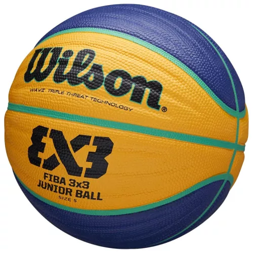 Kosárlabda Wilson FIBA 3x3 Junior gumi 5-ös méret kék-sárga