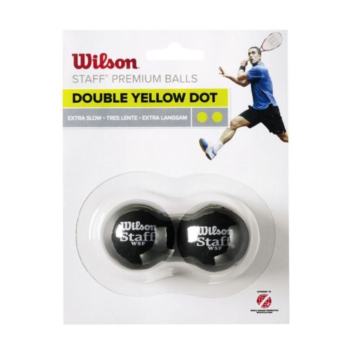 Squash labda Wilson Staff 2 sárga pöttyös 2 db