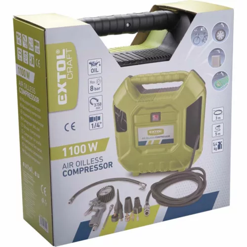 Kompresszor Extol 1100 W 8 bar olajmentes