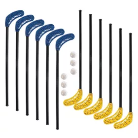   Floorball készlet Poppis 95/108 cm 2x6 ütő 6 labda kül- és beltérre