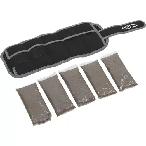 Csukló- és bokasúly Aktivsport 2x2 kg fekete-szürke, állítható
